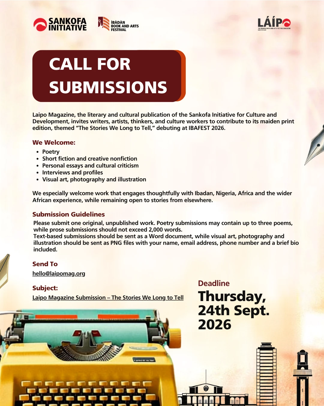 Call for Submissions for Laipo Magazine